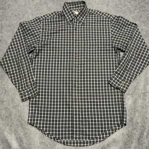 Brooks Brothers Mens Traditional Fit Non-Iron Plaid Button Down Navy Green S